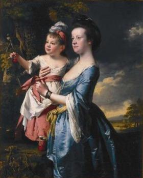 Joseph Wright Of Derby : Portrait of Sarah Carver and her daughter Sarah